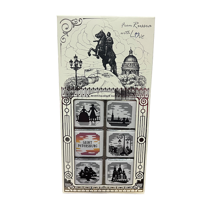 Шоколадный набор "Памятные места Санкт-Петербурга" молочный 50г/Империал