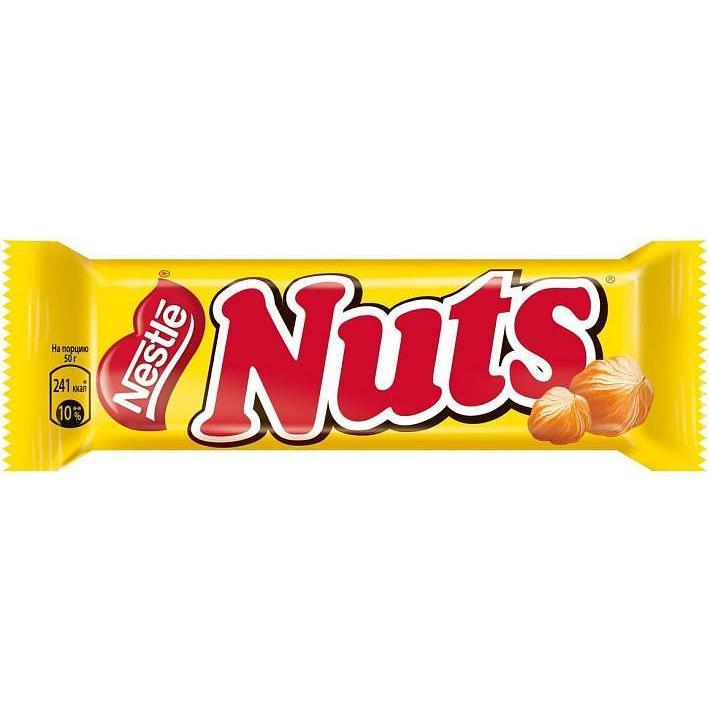 Шоколадный батончик "Nuts" 50г/30шт/Nestle
