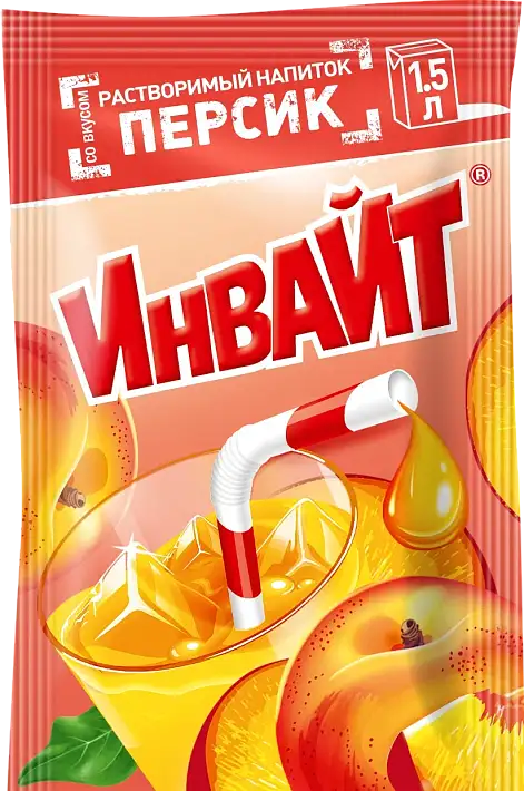 Растворимый напиток "ИНВАЙТ" Персик 12г/24шт/Candy Club