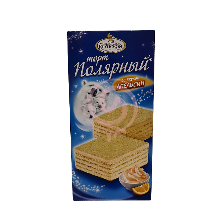 Торт вафельный "Полярный" со вкусом Апельсина 213г/Пекарь