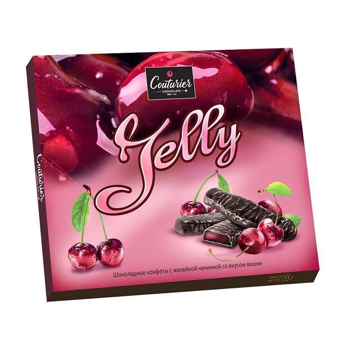 Набор конфет JELLY с желейной начинкой вкус вишни 155г/Шоколадный Кутюрье