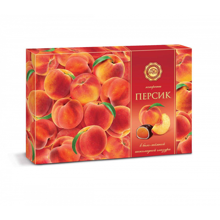 Набор конфет "Персик" в бело-темном шоколаде 220г/Микаелло