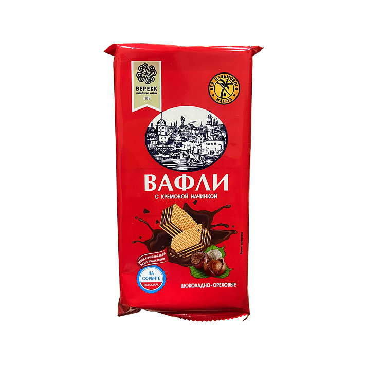Вафли "Шоколадно- ореховые" на сорбите с начинкой 100г/Вереск