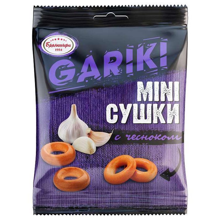 Сушки-мини GARIKI с Чесноком 60г/18шт/Брянконфи