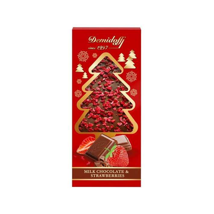 Шоколад "Елочка" Клубника 80г/Шоколадница