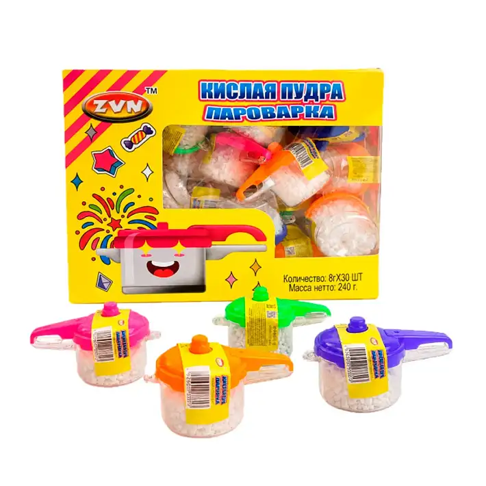 Кислая пудра "Пароварка" Ассорти 8г/30шт/Candy Club