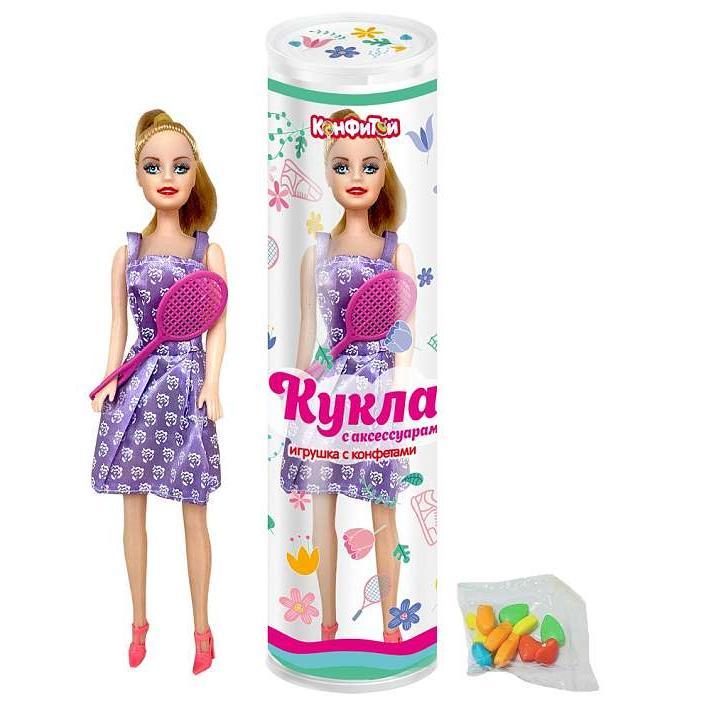 КТ93534 Кукла игрушка с конфетами 28см 3г/Конфитой