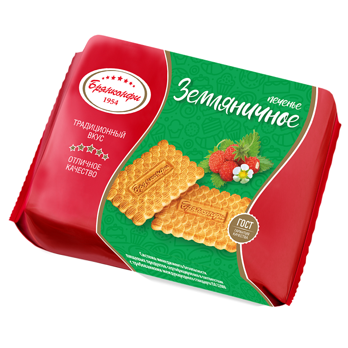 Печенье сахарное "Земляничное" 24г/Брянконфи