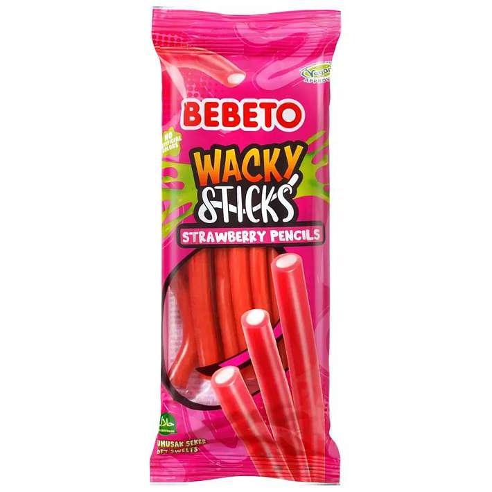 Жевательный мармелад "WACKY STICKS STRAWBERRY PENCILS" Клубника 160г/Bebeto