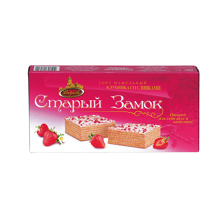 Торт "Клубника со сливками" вафельный 220г/Вереск