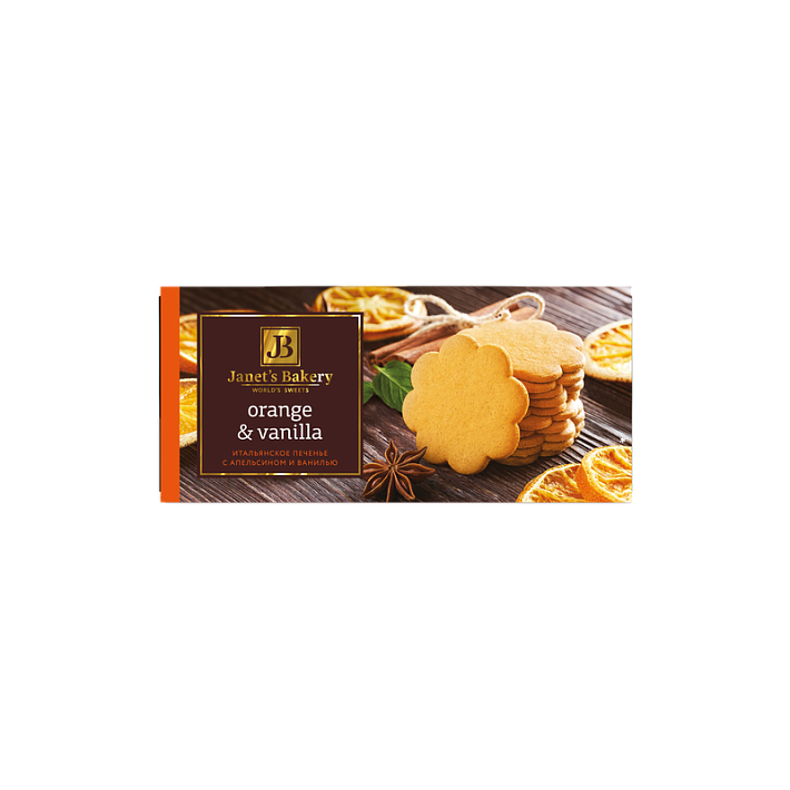 Печенье сдобное "Janets Bakery" Итальянское с ванилью и апельсином 130г/КФ Славянка