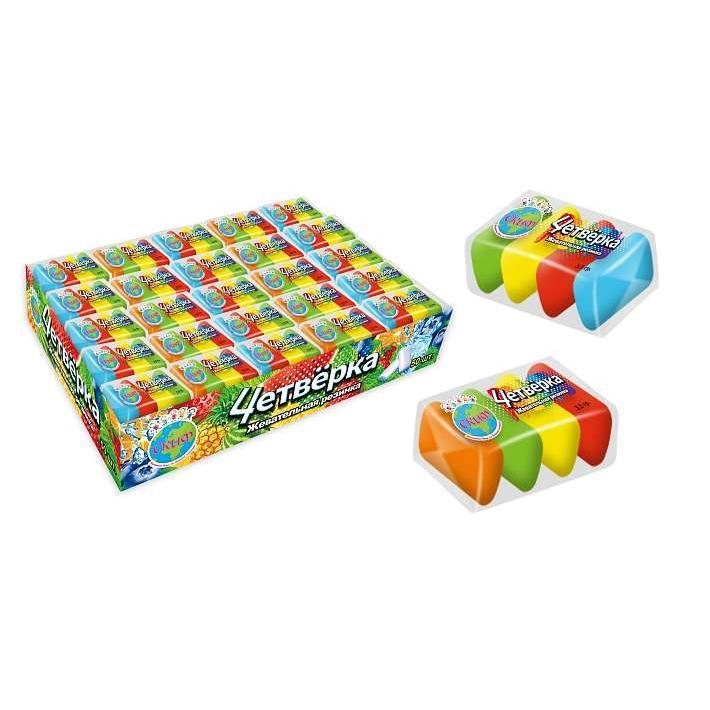 Жевательная резинка Четверка 3,5г/50шт/Скиф