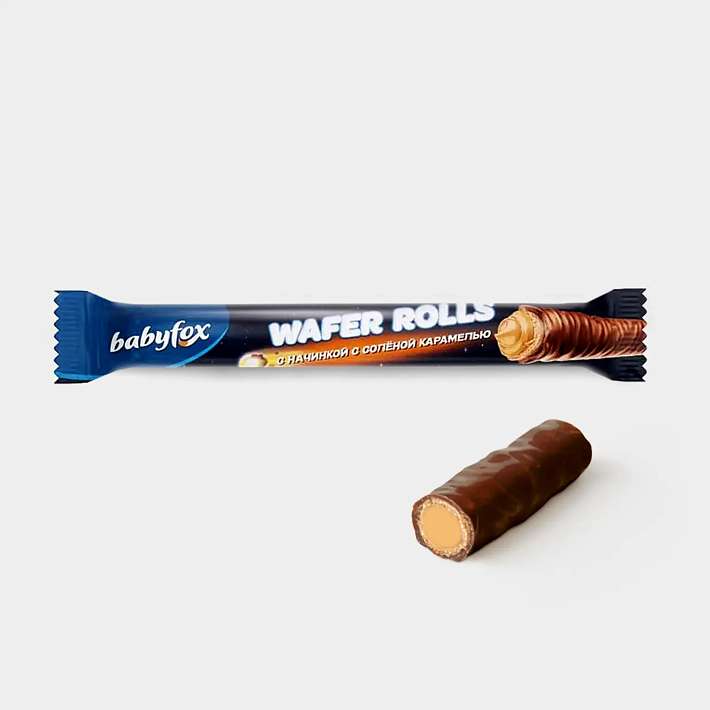 Конфеты "Babyfox wafer rolls" с начинкой с соленой карамелью 1,5 кг/KDV
