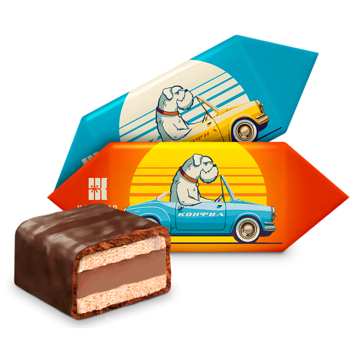 Конфеты "Полканчик" глазированные вафельная 2,5 кг/КОНФИЛ