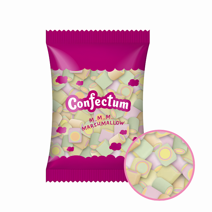 Маршмеллоу «Confectum Sour Cuberoll» со вкусом Лайма-Маракуйи-Лимона 600 г/Конфектум