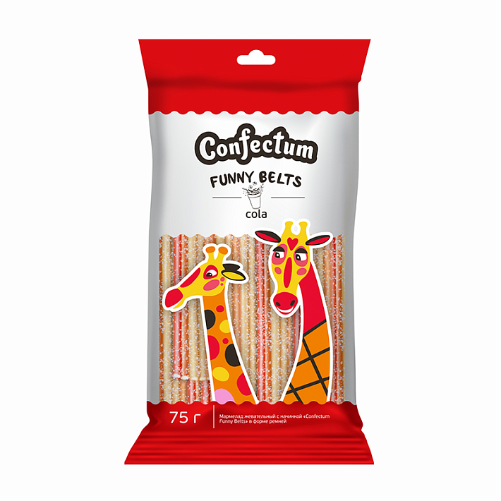 Мармелад "Confectum Funny Belts" жевательный вкус Кола 75г/Конфектум
