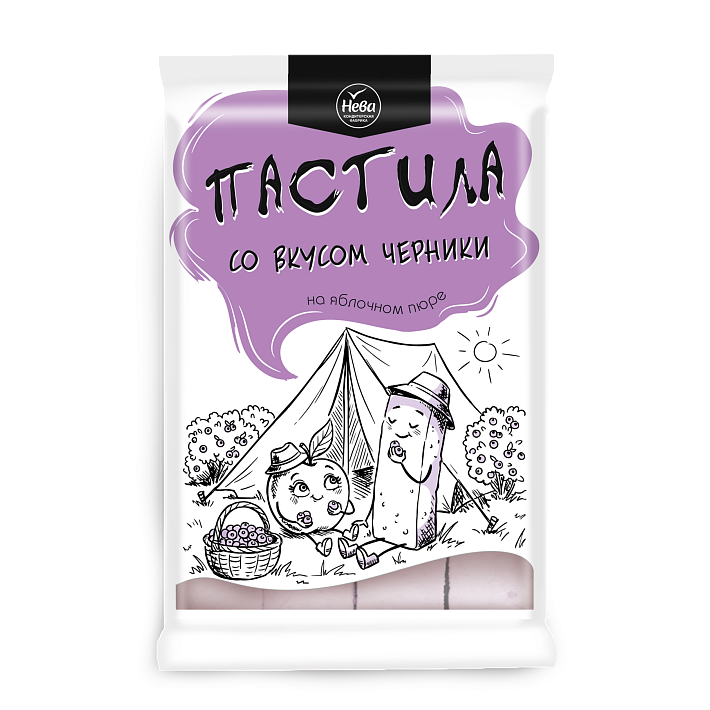 Пастила "Со вкусом черники" 200г/Нева КФ