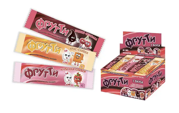Жевательная конфета "Фрутти" 10г/50шт/ТД Холодок