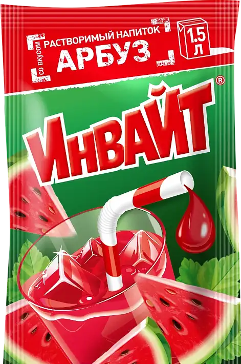 Растворимый напиток "ИНВАЙТ" Арбуз 12г/24шт/Канди Клаб