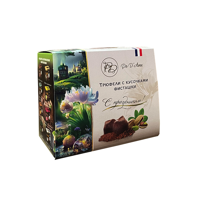 Трюфели "ПоД'АрИ" с кусочками Фисташки Весна 160г/Chocolat Mathez