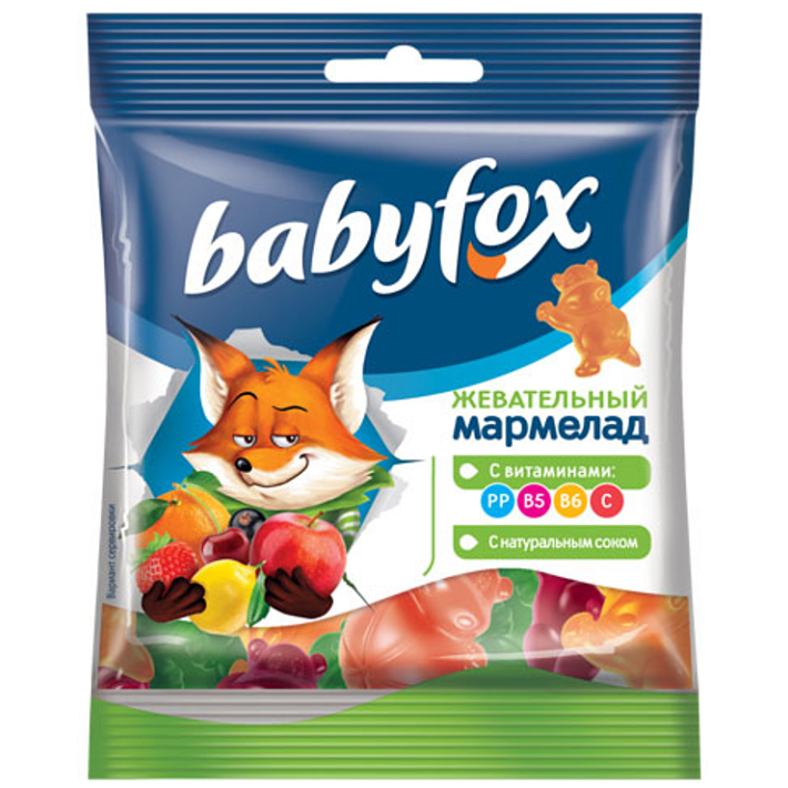 Жевательный мармелад Babyfox бегемоты 30г/90шт/KDV