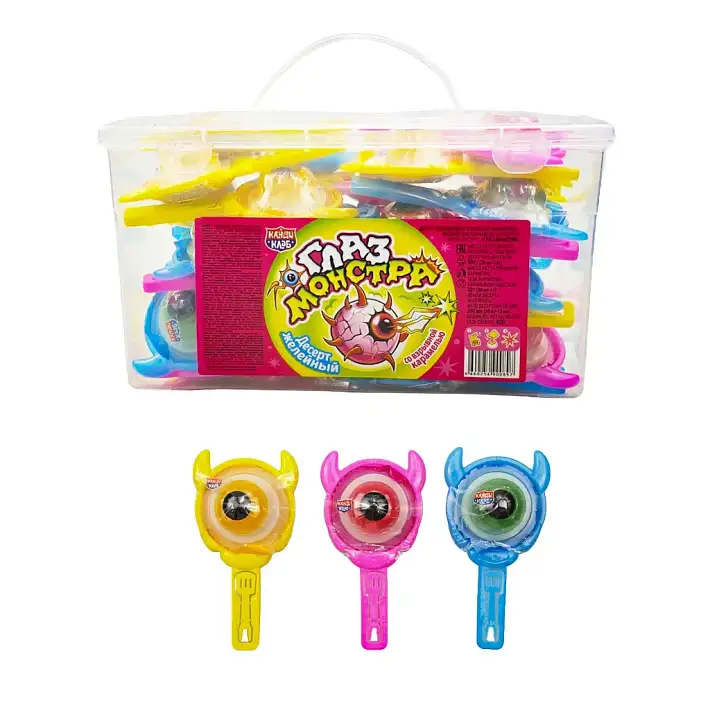 Десерт желейный «Глаз Монстра» со взрывной карамелью 14г/30шт/Candy Club