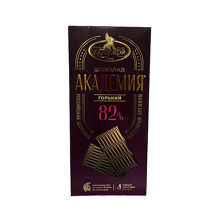 Шоколад "Академия" горький 82% 88 гр/КФ Крупская