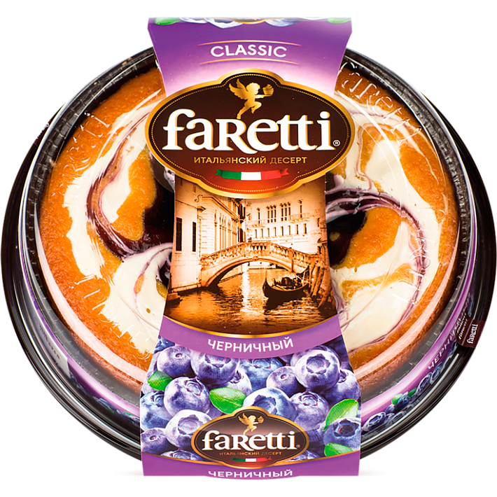 Торт бисквитный "Черничный" 400г/Faretti