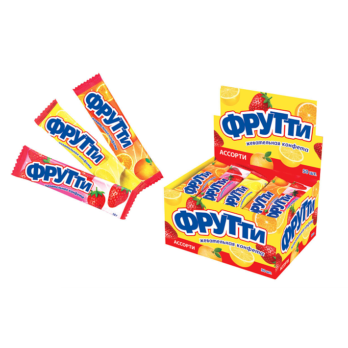 Жевательная конфета "Фрутти" 10г/50шт/ТД Холодок
