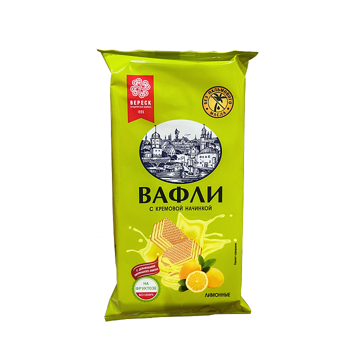 Вафли "Лимонные" на фруктозе с начинкой 100г/Вереск