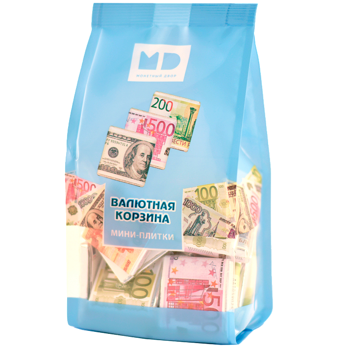 Набор шоколадных плиток "Мешочек "Валютная корзина" 150г/Монетный двор
