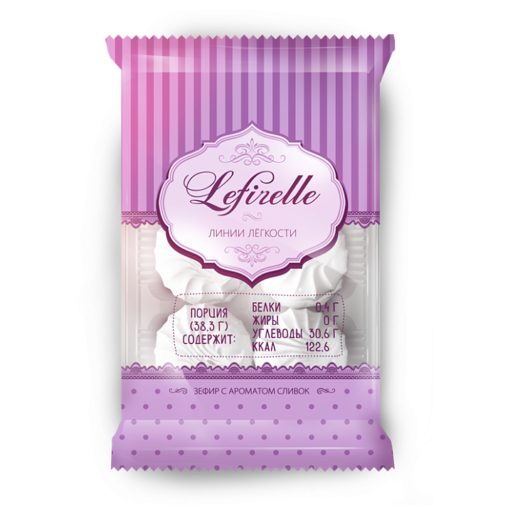 Зефир "Lefirelle" с ароматом сливок 230г/Красный пищевик