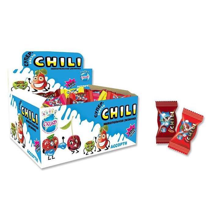 Жевательная резинка Chili Ассорти 3г/100шт/12бл/Скиф