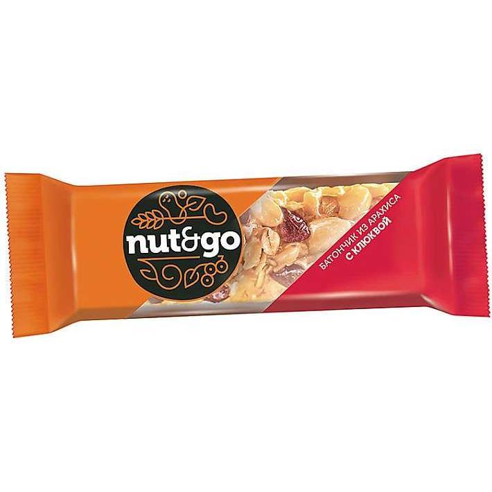 Батончик «Nut&Go» с арахисом и клюквой 42г/18шт/KDV