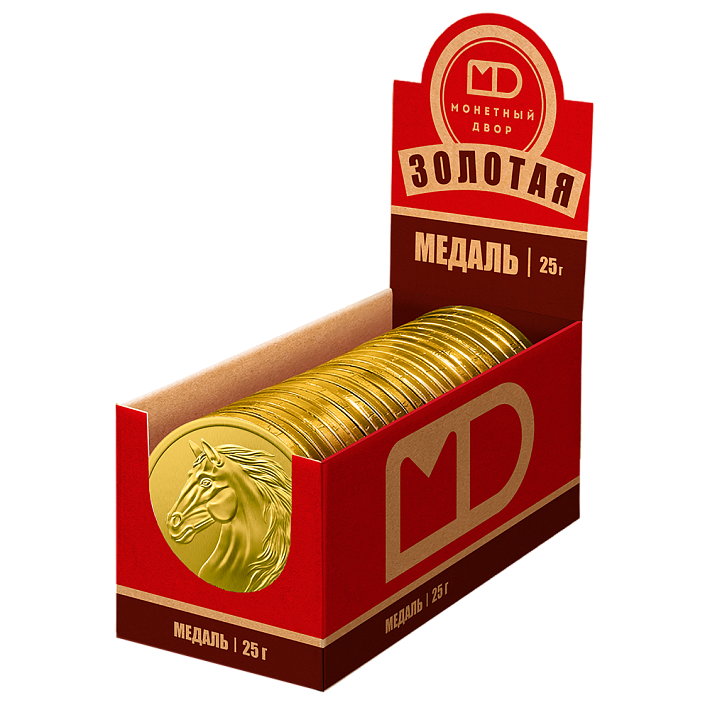 Шоколадные Медали "Новогодние" 25г/24шт/Монетный двор