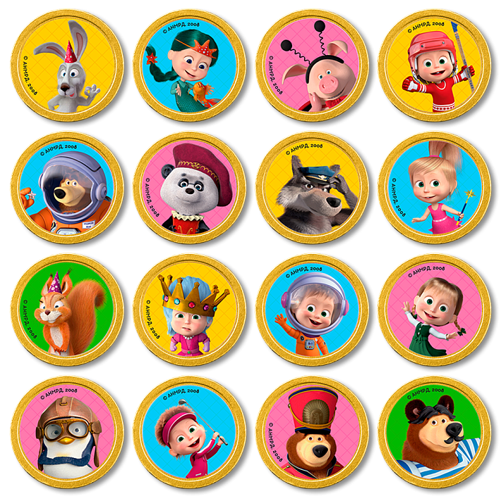 Мешочек с монетами "Маша и Медведь" 150г/Монетный двор