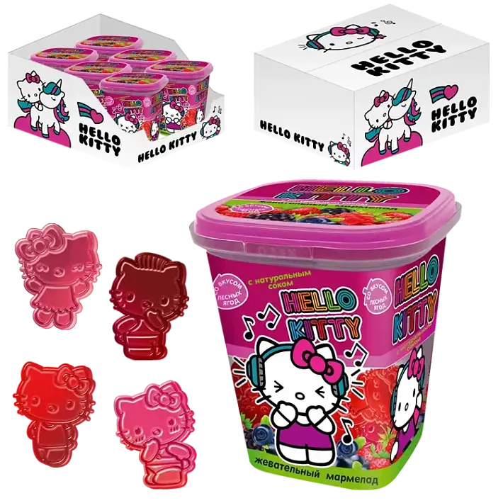 GMM81 Мармелад жевательный "Hello Kitty" вкус лесных ягод 180г/6шт/Юнион