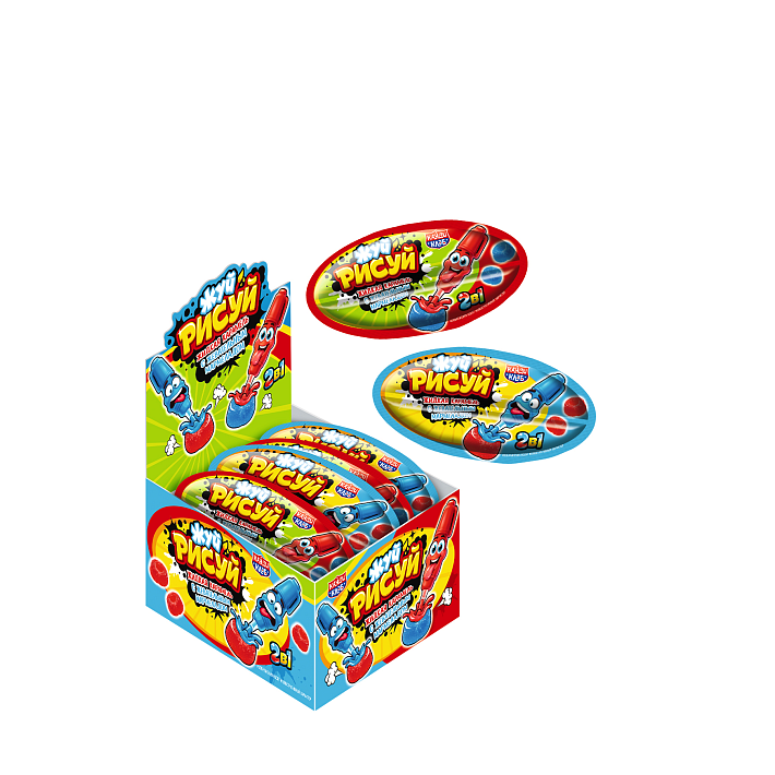 Жидкая карамель "Жуй-Рисуй" с жевательным мармеладом 16г/20шт/Candy Club