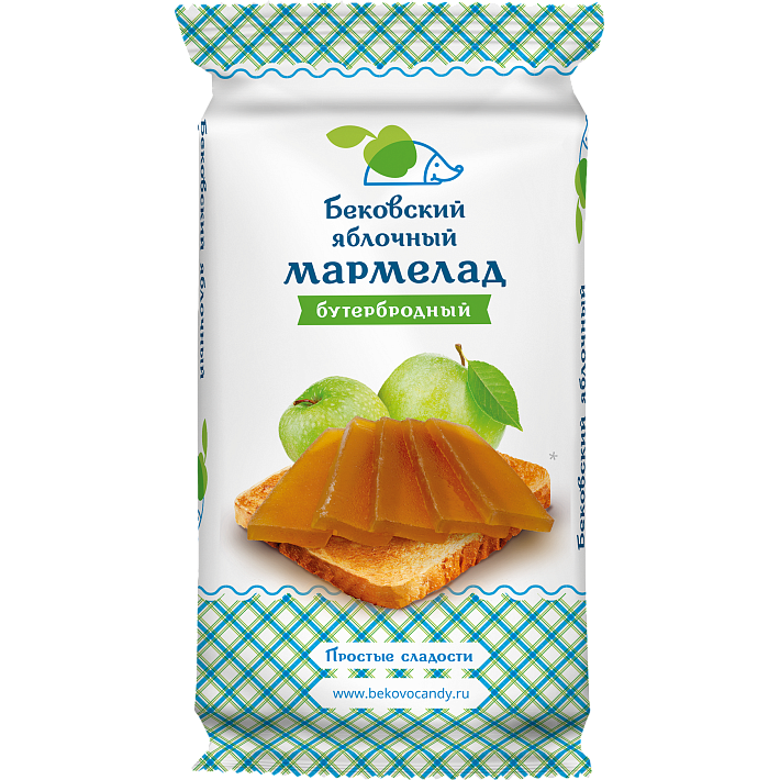 Мармелад "Бековский" Яблочный бутербродный 270г/Бековский РПК "Октябрь"
