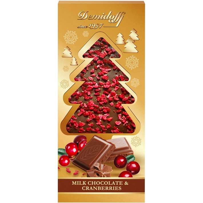 Шоколад "Елочка" Клюква 80г/Шоколадница