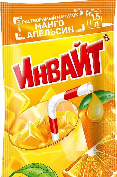 Растворимый напиток "ИНВАЙТ" Манго-Апельсин 12г/24шт/Канди Клаб