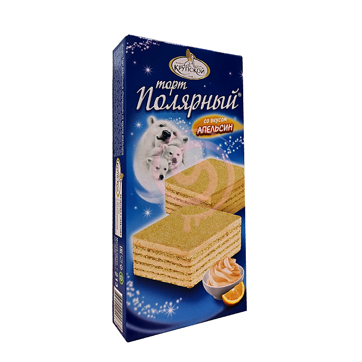 Торт вафельный "Полярный" со вкусом Апельсина 213г/Пекарь