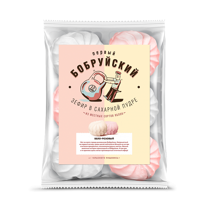 Зефир "Бело-розовый" 250гр/Красный пищевик