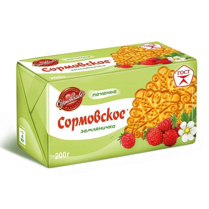 Печенье "Сормовское" Земляничка 200г/Сормовская КФ