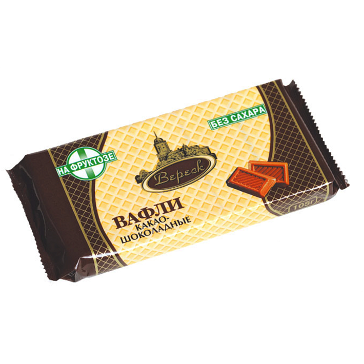 Вафли "Какао-шоколадные" на фруктозе 105г/Вереск