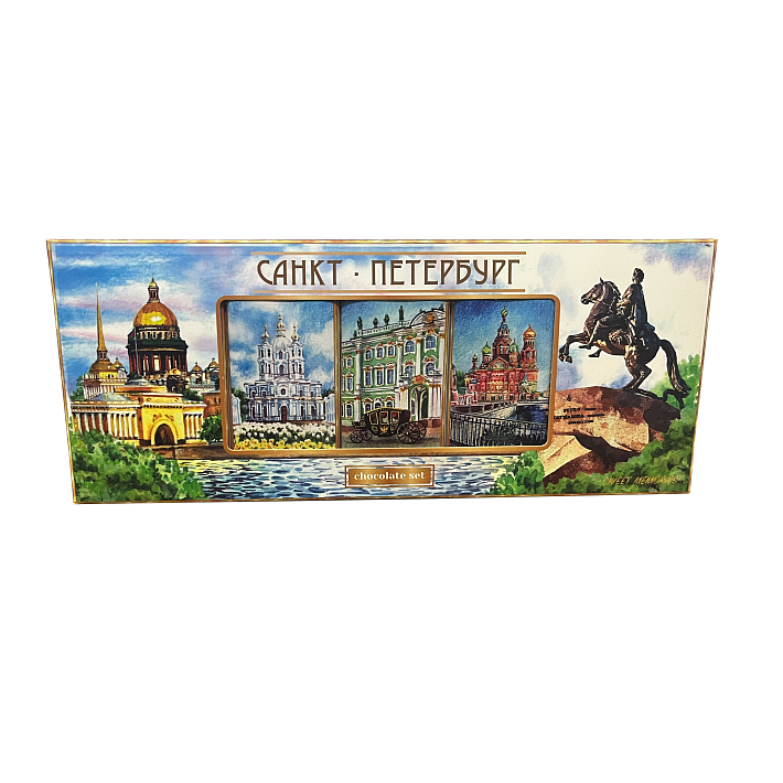 Шоколадный набор "Санкт-Петербург" горький 60% 60 гр/Империал