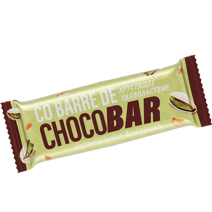 Батончик "CO BARRE DE CHOCOBAR" мультизлаковый Карамельная фисташка 27 гр/16шт//ВАШ Шоколатье+