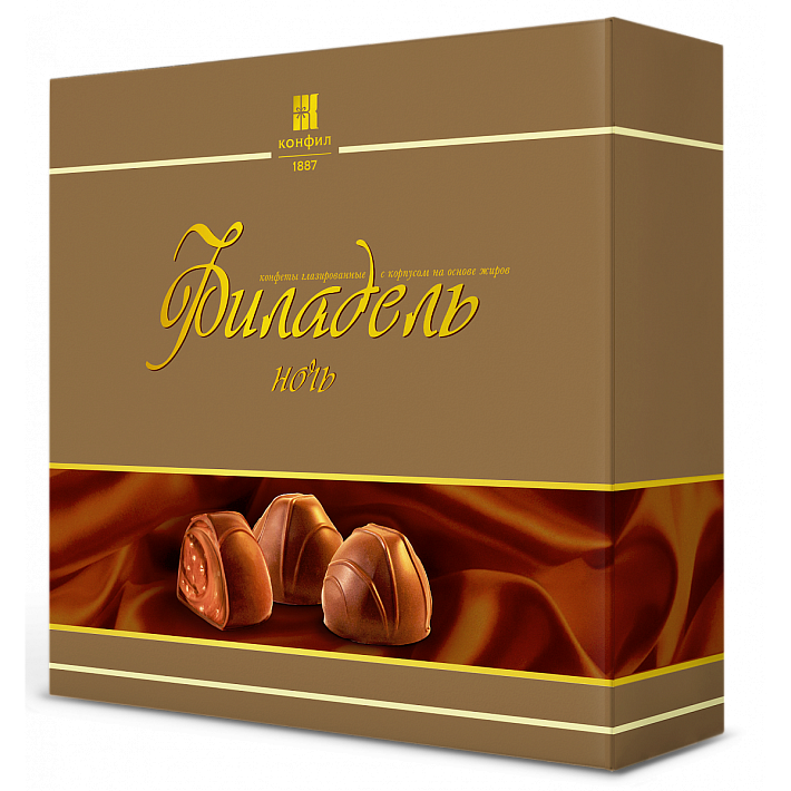 Набор конфет "Филадель Ночь" с воздушным рисом 285г/КОНФИЛ