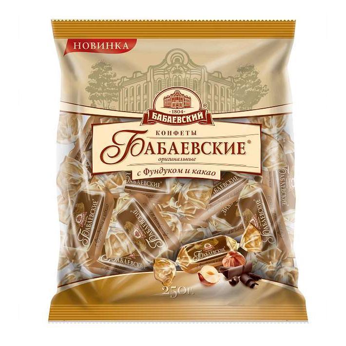 Конфеты "Бабаевские "Оригинальные с фундуком и какао" 200г/Бабаевская