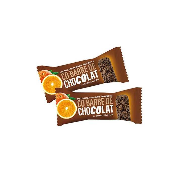 Конфеты "Сo barre de Chocolat" мультизлаковые с Апельсином 2 кг/Ваш Шоколатье+